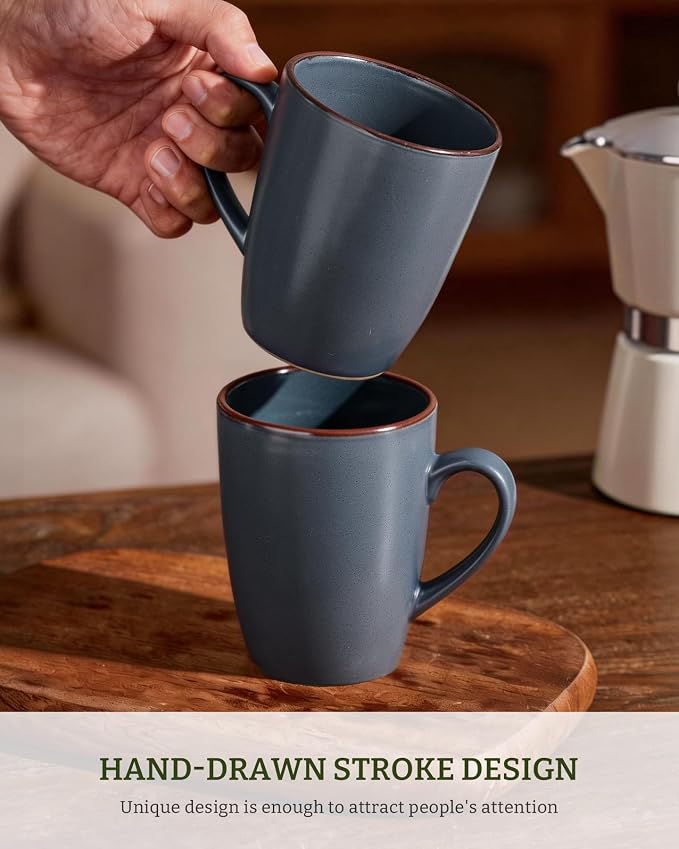 famiware Venus Coffee Mugs Set of 8, 13 oz Ceramic Stoneware Mug Cup Set |