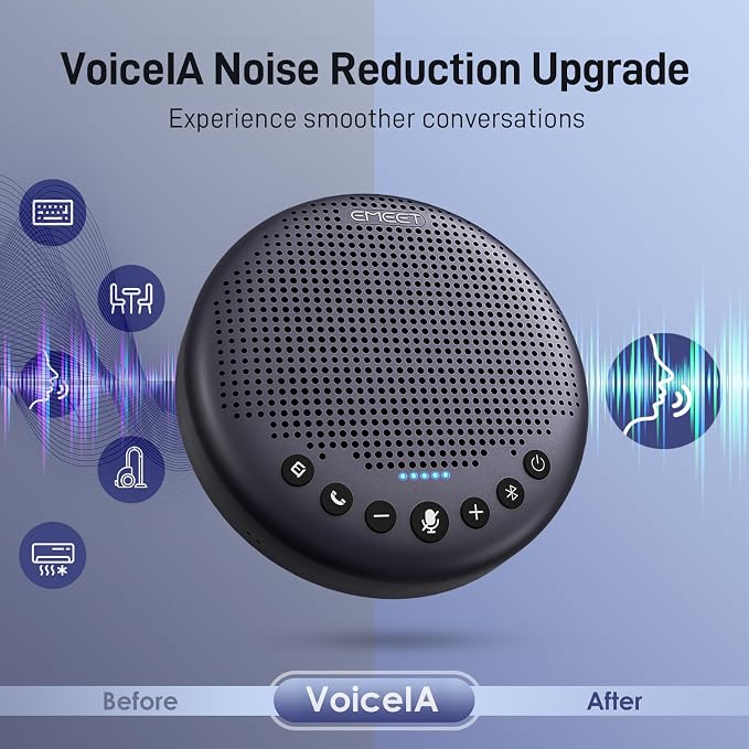 EMEET Conference Speaker and Microphone w/8 Mics, 360° Voice Pickup, Noise