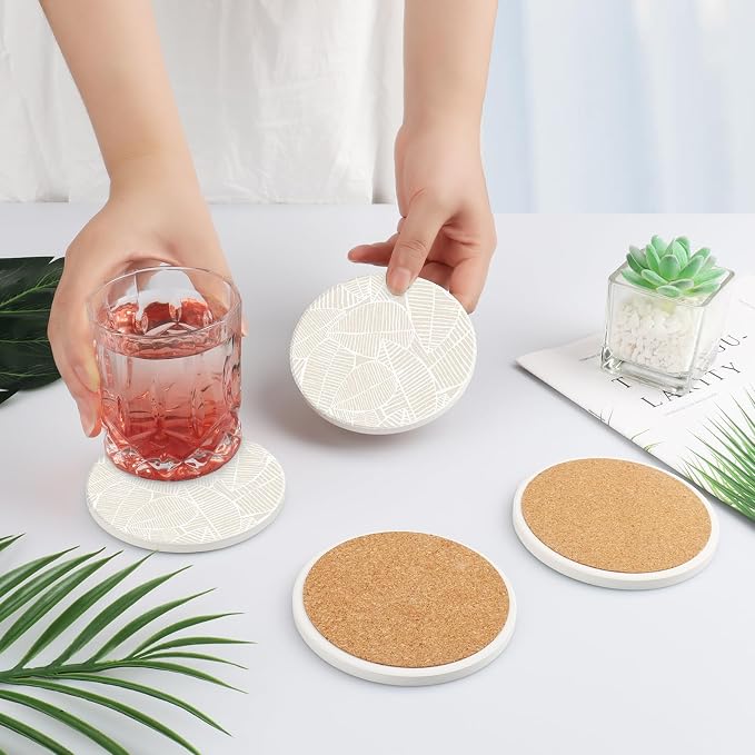Ceramic Absorbent Table Coasters Set of 2