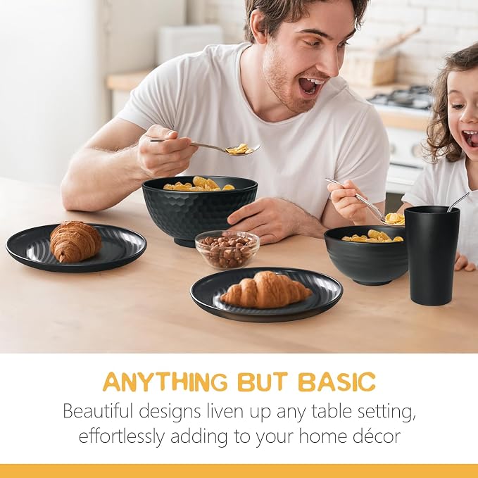 Teivio 32-Piece Plates and Bowls Sets