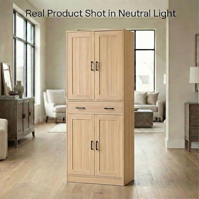 71" Tall Kitchen Pantry Cabinet, Freestanding Storage Cabinet