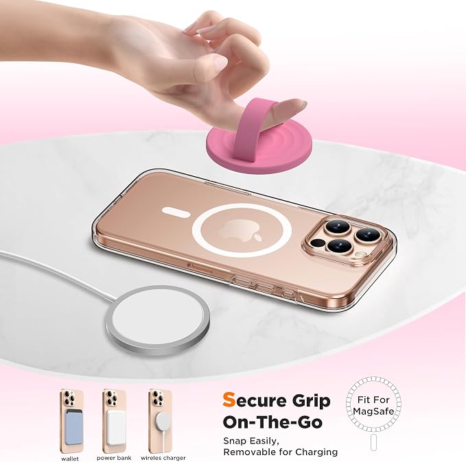 Magnetic Phone Ring Grip Holder, Silicone Finger Loop Grip, Compatible