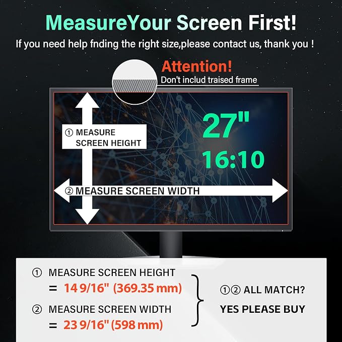 Magnetic 27 Inch Computer Privacy Screen