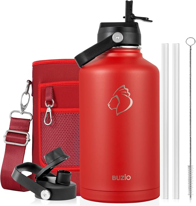 BUZIO 64 oz Insulated Stainless Steel Water Bottle