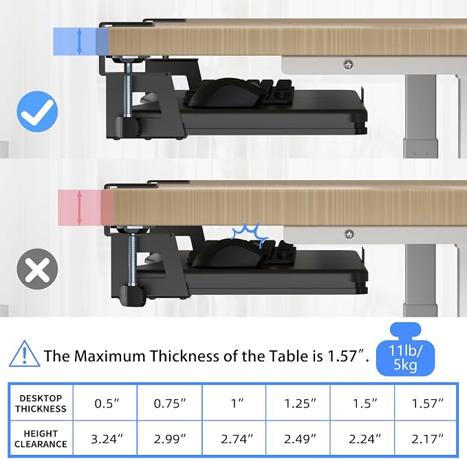 suptek Keyboard Tray Under Desk Pull Out