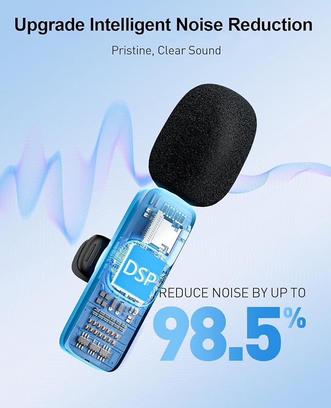 3-in-1 Mini Microphone for iPhone: Wireless Lavalier Microphones for