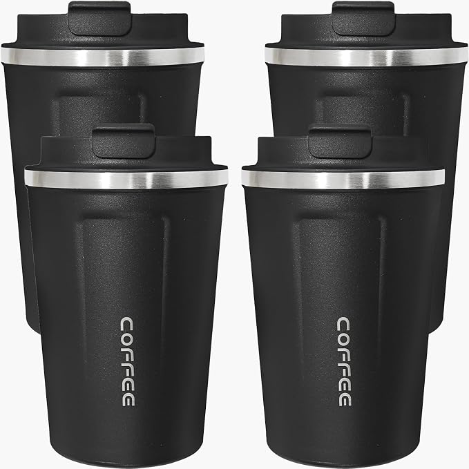 4 Pack Travel Coffee Mug 12oz Insulated Coffee Cup