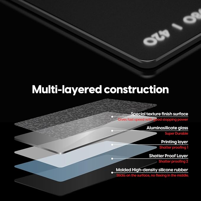 Pulsar - Superglide Premium Glass Mouse Pad XXL ALUMINO-Silicate Glass Surface