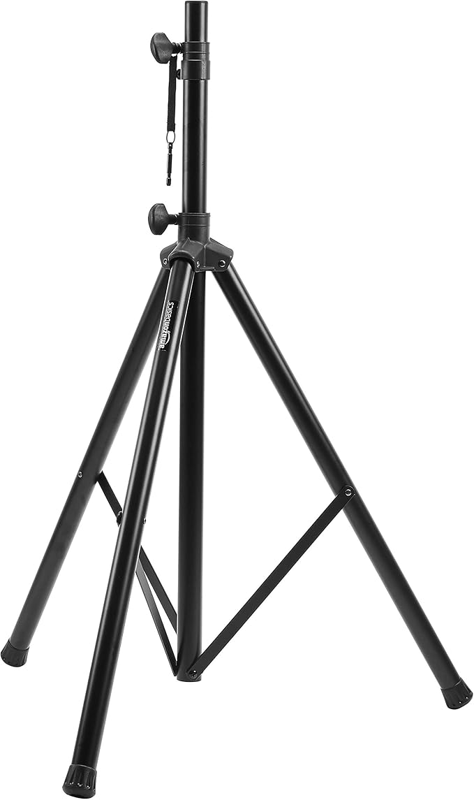 Amazon Basics Speaker Stand, Holds up to 99.2 lbs, Adjustable Height 52" to 73"