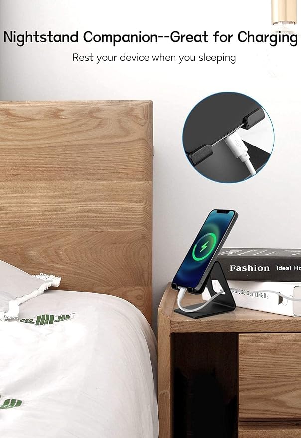 Cell Phone Stand for Desk, Desktop Phone Holder, Aluminum Mobile Phone Stand
