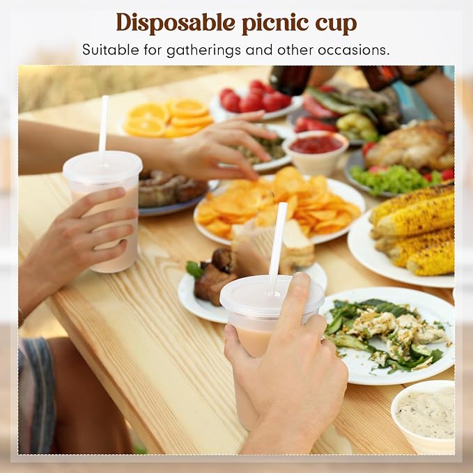 Lounsweer 30 Pcs Clear Reusable Cups