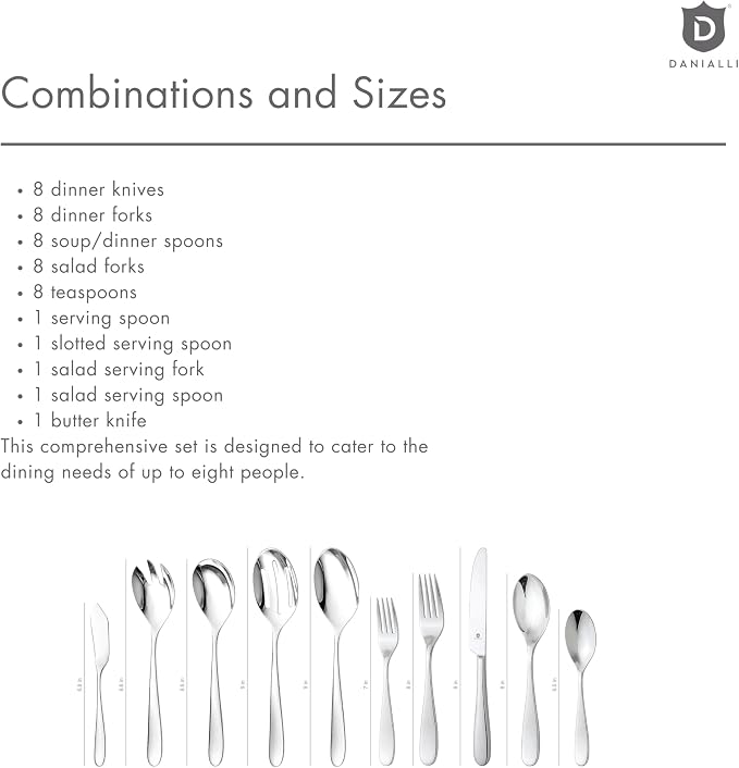 Silverware Set for 8 with Serving Utensils, 18/10 Stainless Steel Flatware