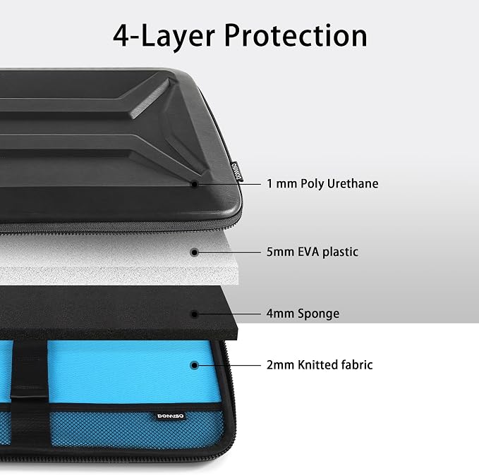 DOMISO 15.6 Inch Laptop Case Rugged Sleeve Waterproof Hard Shell Protective