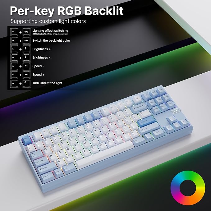 Chilkey ND TKL Aluminum Mechanical Keyboard, 87 Keys Tenkeyless Wireless Gaming