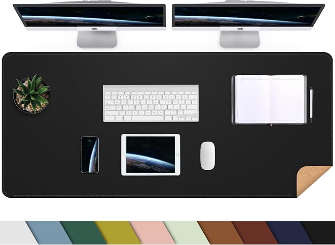 Large Desk Mat 47.2" x 17" Leather Desk Pad Protector