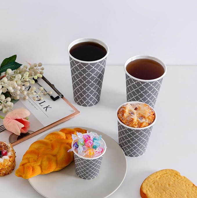 Lamosi Coffee Cups 12 oz 500 Pack, Disposable Paper Coffee Cups, Hot Cups |