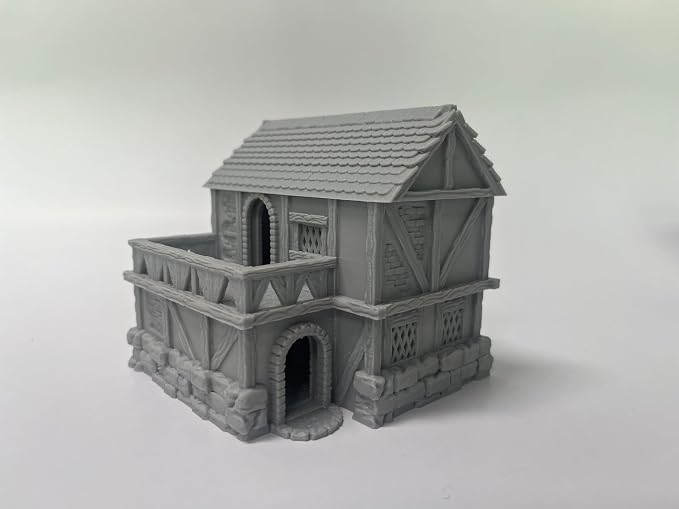 Paintable Tabletop Miniature Little Town Building Terrains Compatible - 18mm