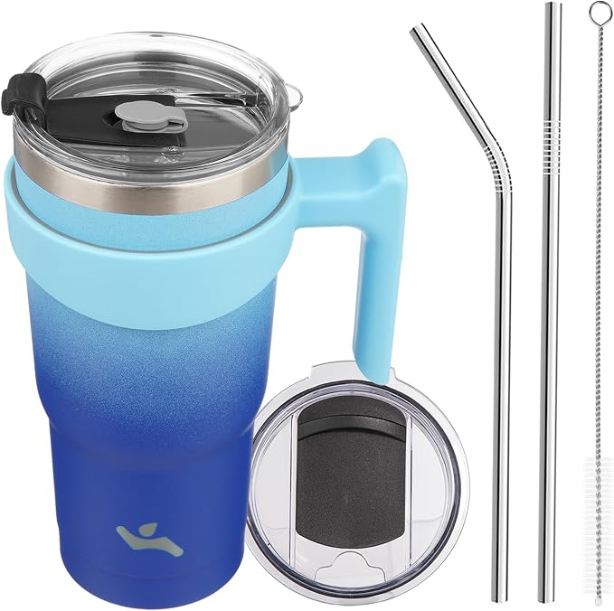 Konokyo 20 oz Tumbler with Handle and Straw, Insulated Travel Mug | Sky;