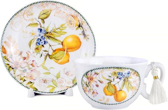 STP GOODS Bone China Tea/Coffee Cup and Saucer in Gift Box Fine Bone China