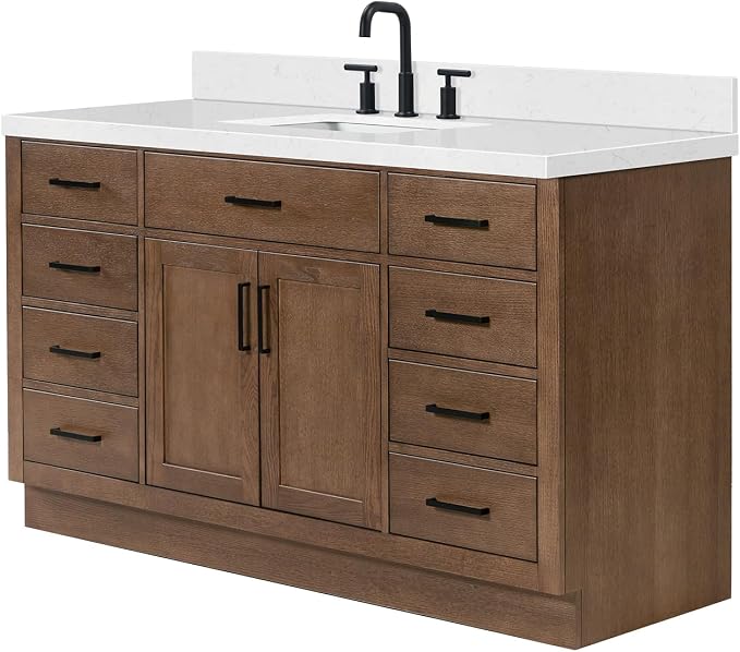 Hepburn 60 Inch Single Rectangle Sink Bathroom Vanity