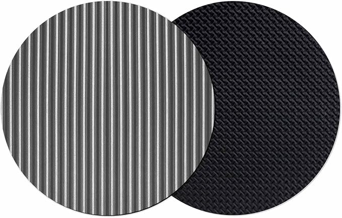 Geometric Grey Coasters Set of 2, Abstract Contemporary Minimalist Line Soft
