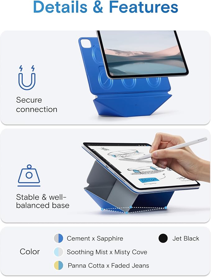 MOFT Dynamic Folio Case for iPad mini 7 A17 Pro, iPad mini 6, Silm Magnetic