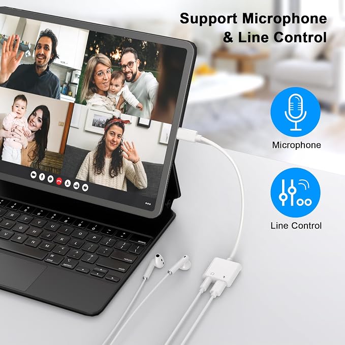 2Pack iPhone 16 15 Headphone Adapter, 2 in 1 USB C to 3.5mm Aux Audio Dongle