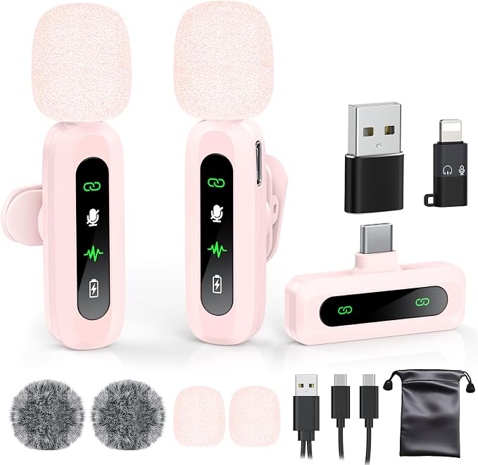 USB C Lavalier Microphone Wireless Mini Mic