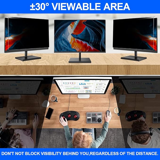 Computer Privacy Screen Filter 27" Hanging Privacy Screen Protector Compatible