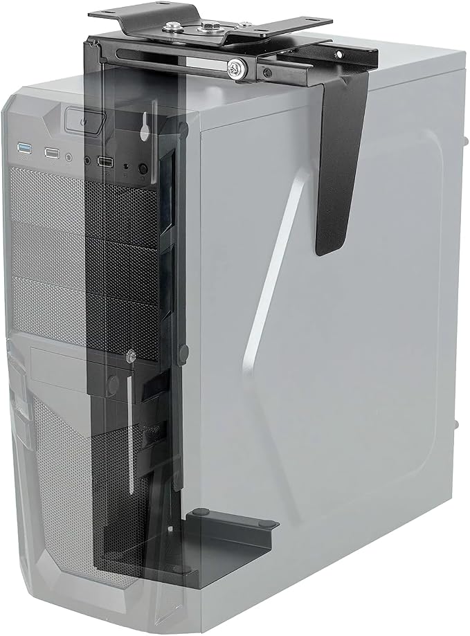 Suptek Adjustable Under Desk and Wall PC Mount, 3.74 to 8.26 inch Wide Computer