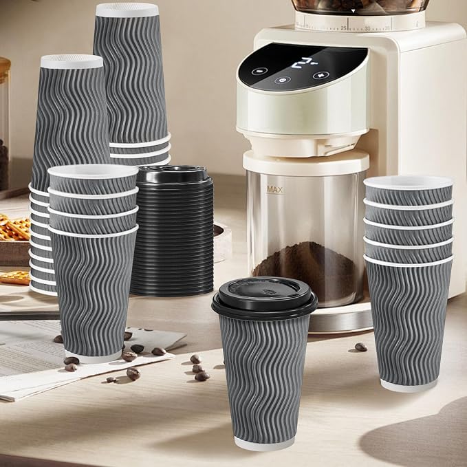 Clawsoff 50 Pack 20 oz Disposable Insulated Coffee Cups