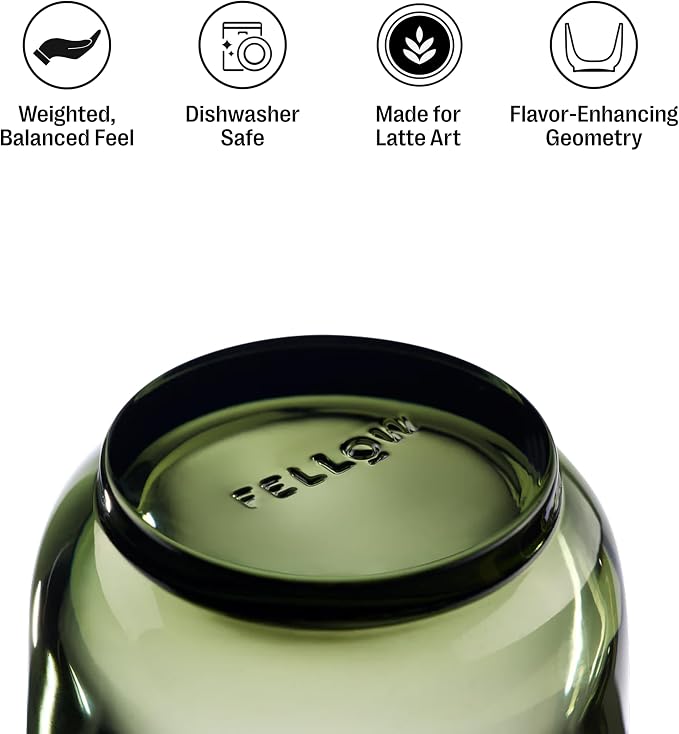 Fellow Pirch Espresso Shot Glasses 3.5 oz, Weighted Thick Glass | Demitasse Cups