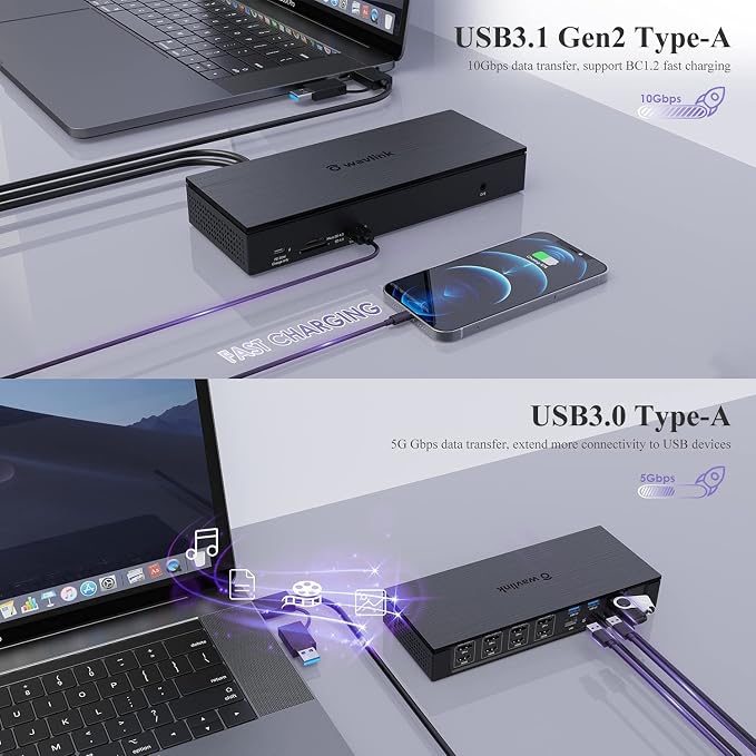 WAVLINK DisplayLink Laptop Docking Station