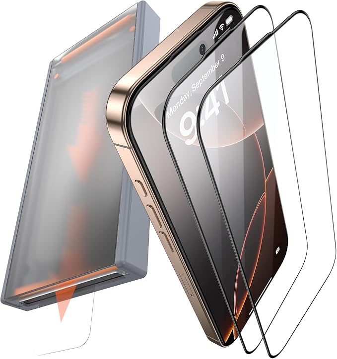 3 Pack for iPhone 16 Pro Tempered Glass Screen Protector, Dust Free CABIN