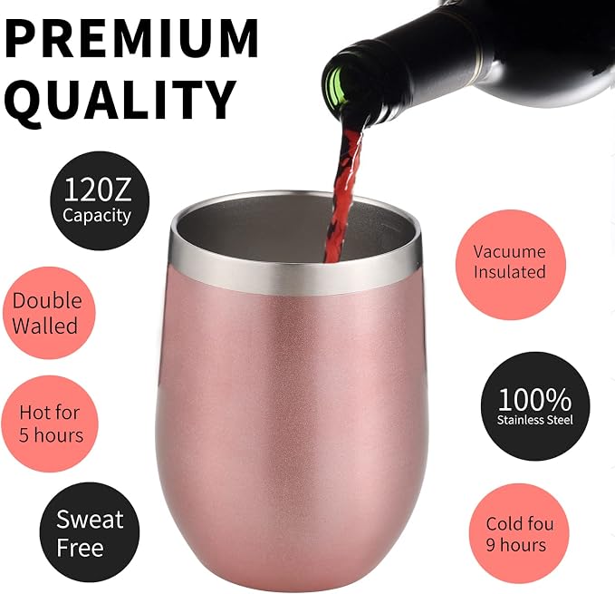 12oz/4 Pack Wine Tumbler Glasses