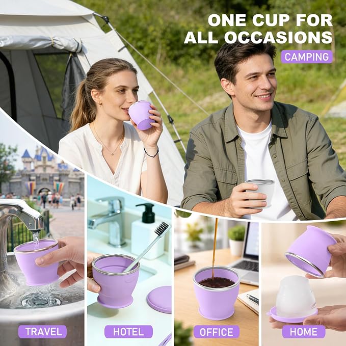 Collapsible Travel Cup, BPA-Free Reusable Water Cup, Lightweight Drinking Cups