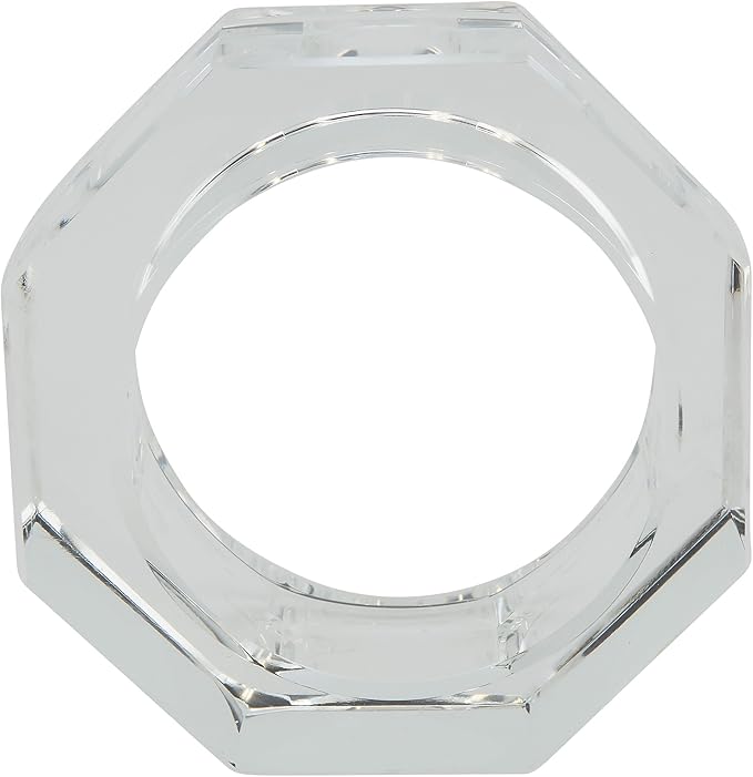 SARO LIFESTYLE Octagonal Crystal Glass Napkin Ring