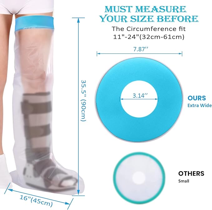 Waterproof Cast Covers for Shower Leg Adult Full long leg Protection
