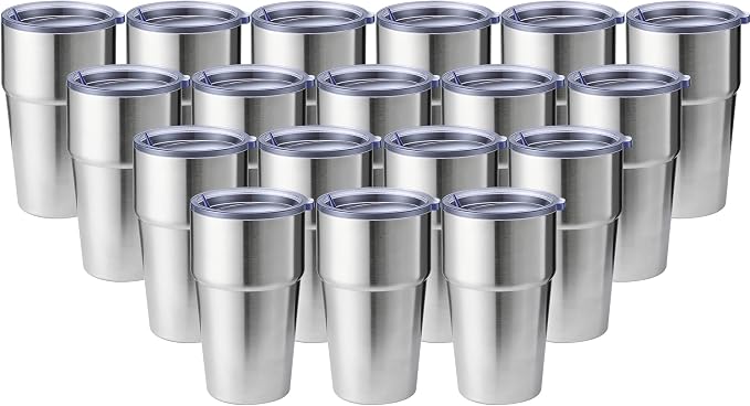 MEWAY 16oz Tumbler Double Wall Vacuum Insulated Travel Mug Bulk, Stainless