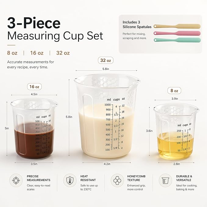 Palksky Silicone Measuring Cups Set