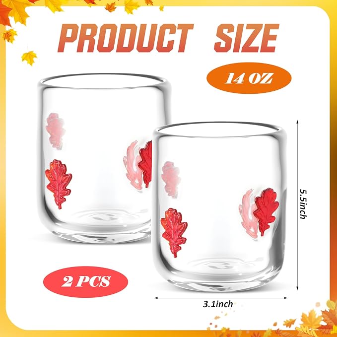 SiliFine Icon Juice Glasses, 14oz Stemless Wine Drinking Juice Glass Cup