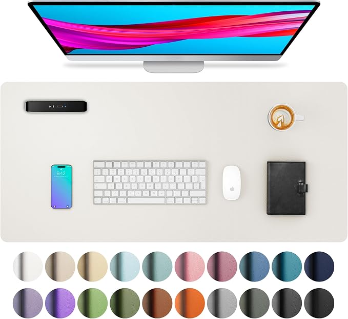 Aothia Leather Desk Pad Protector, Mouse Pad, Office Desk Mat, Non-Slip PU