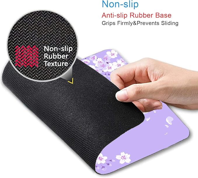 IMAYONDIA Cute Purple Mouse Pad, Floral Flowers Mouse Pad, Sakura Cherry
