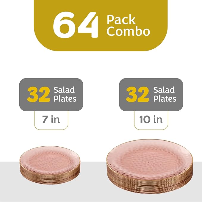 PLASTICPRO 64 Piece Combo Plates Set includes 32-7'' inch Plates & 32-10'' inch