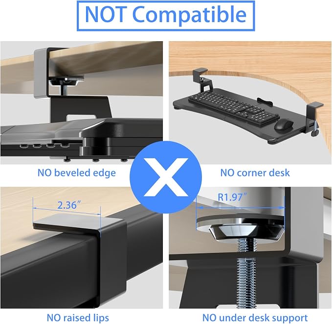 suptek Keyboard Tray Under Desk Pull Out