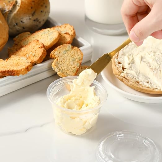 VITEVER Portion Cups With Lids, Small Plastic Containers with Lids, Airtight