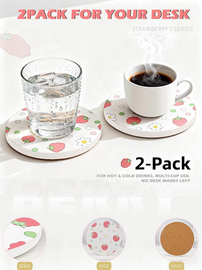 Ceramic Drink Coasters Set of 2