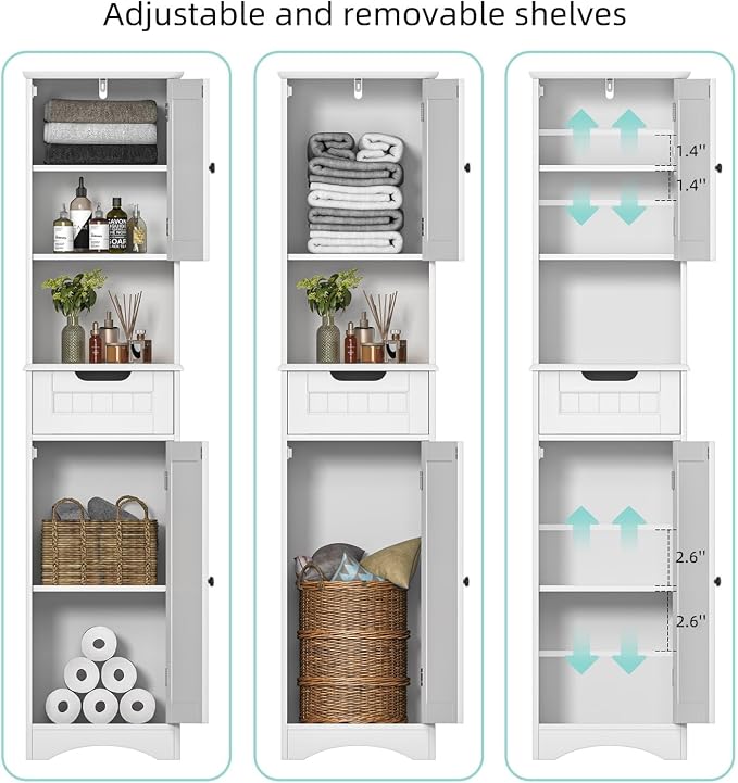 67" H Tall Bathroom Storage Cabinet