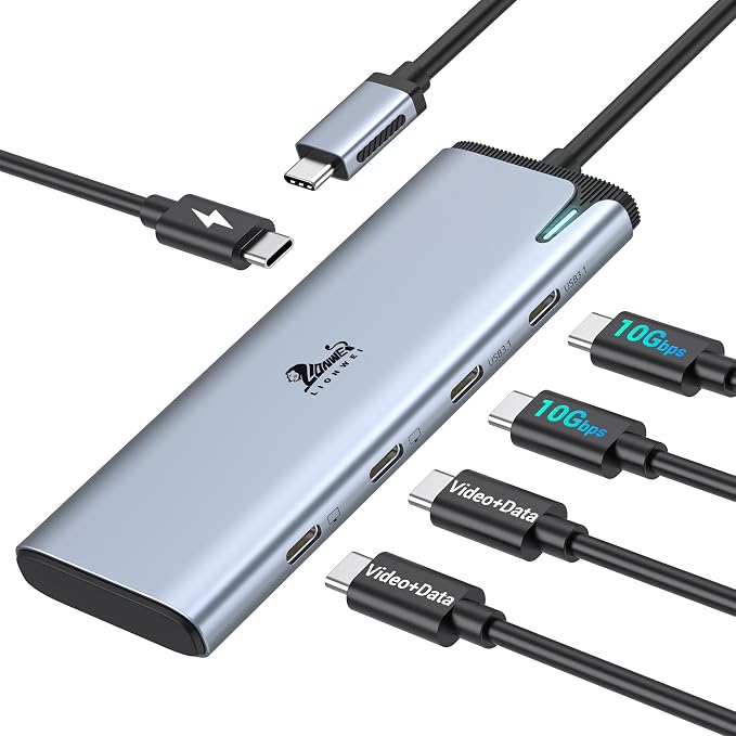 USB C Docking Station Dual Monitor 4K@60Hz DP Alt Mode, USB C Video Hub