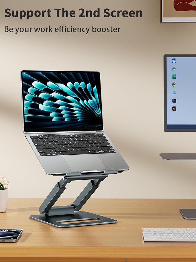 tounee Laptop Stand for Desk Adjustable Height, Telescopic Computer Stand